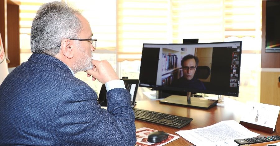 KORONAVİRÜS TEDBİRLERİ KAPSAMINDA REKTÖRÜMÜZ PROF. DR. KARADAĞ TELEKONFERANSLA TOPLANTI YAPTI