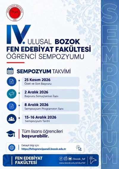 IV. Ulusal Bozok Fen Edebiyat Fakültesi Öğrenci Sempozyumu