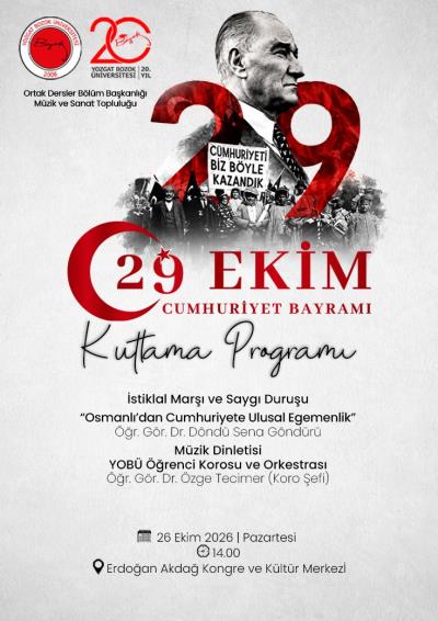 29 Ekim Cumhuriyet Bayramı Kutlama Programı